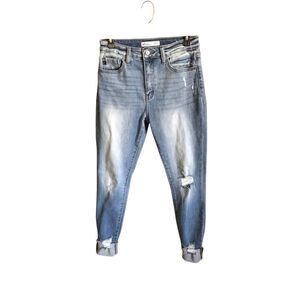 Kancan for Maurices Size 28 distressed Jeans denim blue cuffed style Estilo